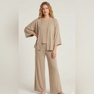 Lemon 3 Piece Sleep Set Size XS Heather Warm Taupe Tan Cozy Comfortable Gift NWT